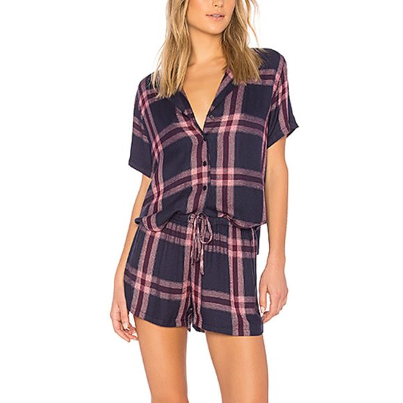 Rails Other - RAILS Short Pajama Set Plaid Admiral Cranberry